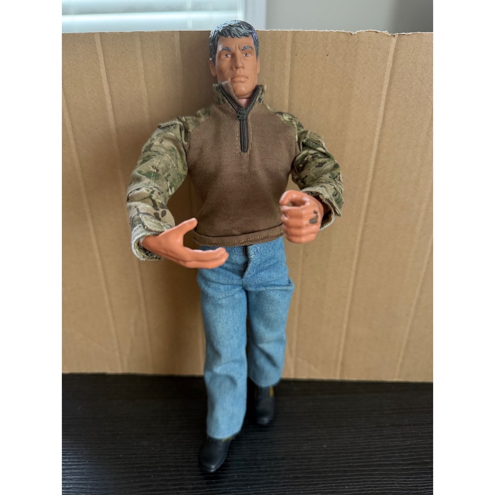 Vintage 1996 Hasbro GI Joe Action Figure Camo Tactical Shirt Jeans 12 Inch Toy